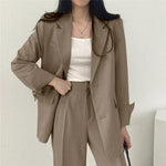 Women’s Notch Lapel Single Breasted Two Piece Suit Set