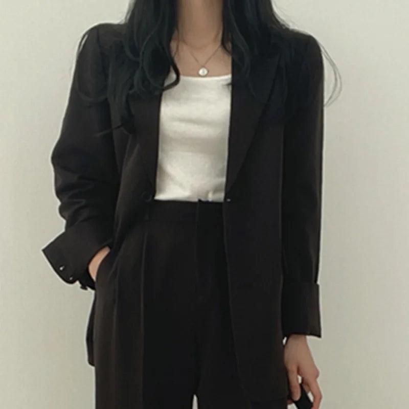 Women’s Notch Lapel Single Breasted Two Piece Suit Set