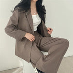 Women’s Notch Lapel Single Breasted Two Piece Suit Set