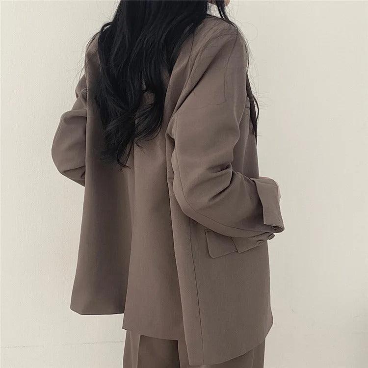 Women’s Notch Lapel Single Breasted Two Piece Suit Set