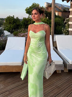 Women’s One Shoulder Stripe Maxi Wedding Guest Dress