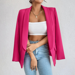 Women’s Open Front Long Sleeve Longline Blazer