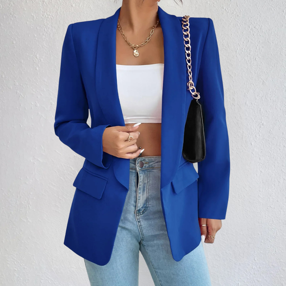 Women’s Open Front Long Sleeve Longline Blazer