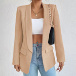 Women’s Open Front Long Sleeve Longline Blazer