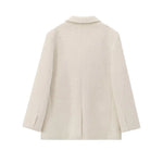 Women’s Open Front Long Sleeve Longline Blazer Jacket