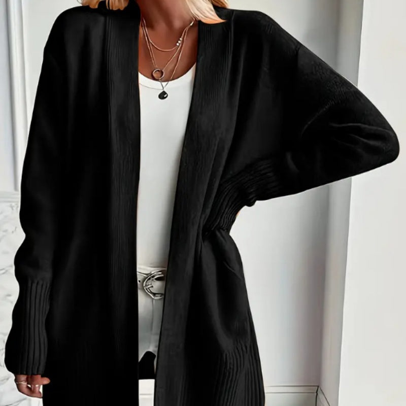 Women's Open Front Long Sleeve Pocket Cardigan