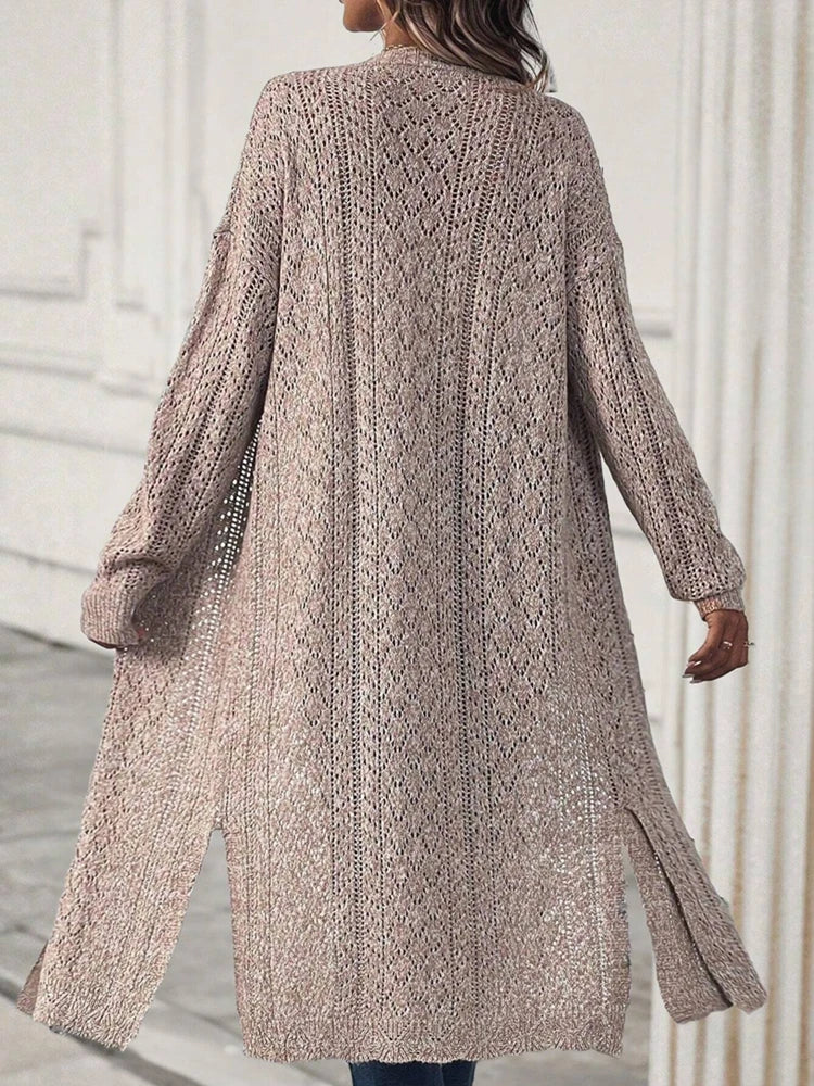 Women’s Open Front Longline Knit Cardigan