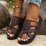 Women’s Open Toe Adjustable Strap Slide Sandals