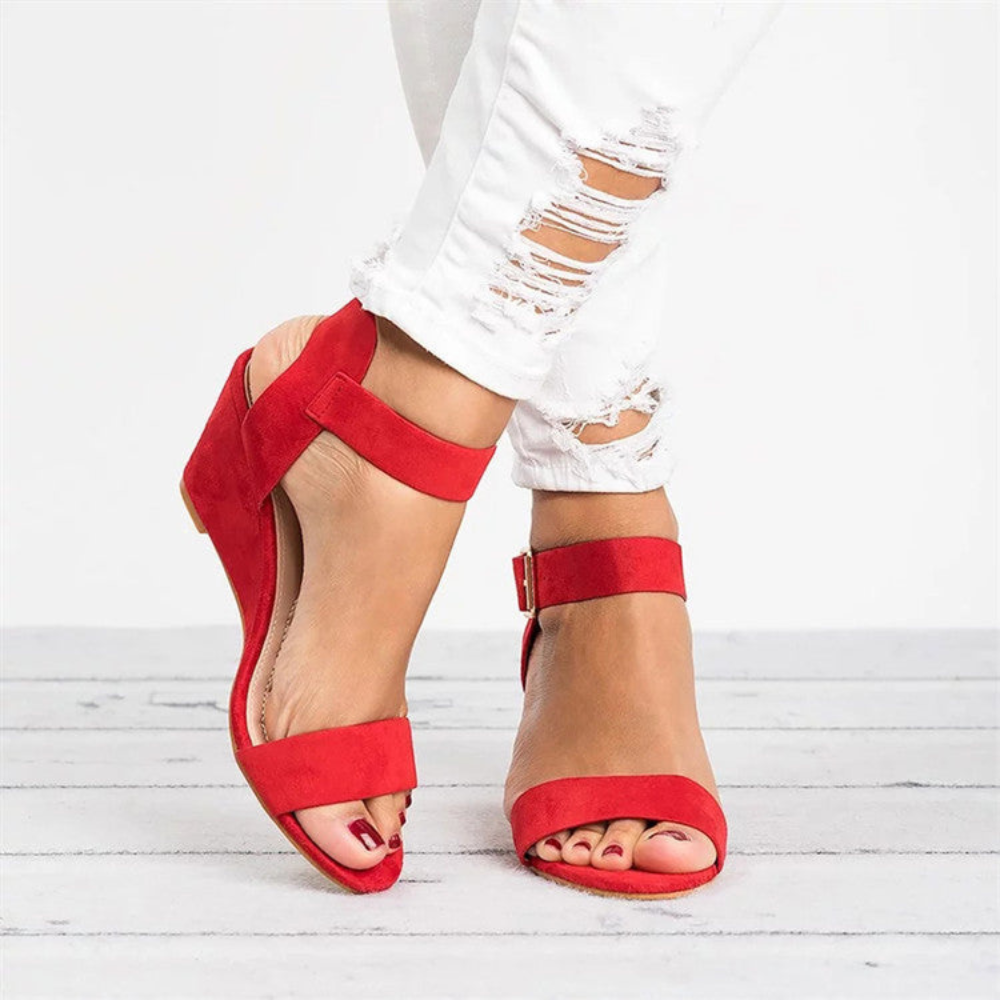 Women's Open-Toe Ankle Strap Wedge Sandals