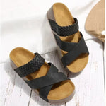 Women’s Open Toe Cross Strap Platform Slide Sandals