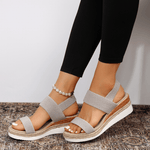 Women’s Open Toe Elastic Strap Platform Espadrille Sandals