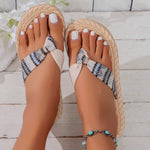 Women’s Open-Toe Knot Strap Flat Flip Flops