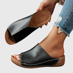 Women's Open-Toe Low Wedge Heel Slide Sandals