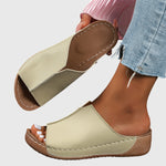Women's Open-Toe Low Wedge Heel Slide Sandals