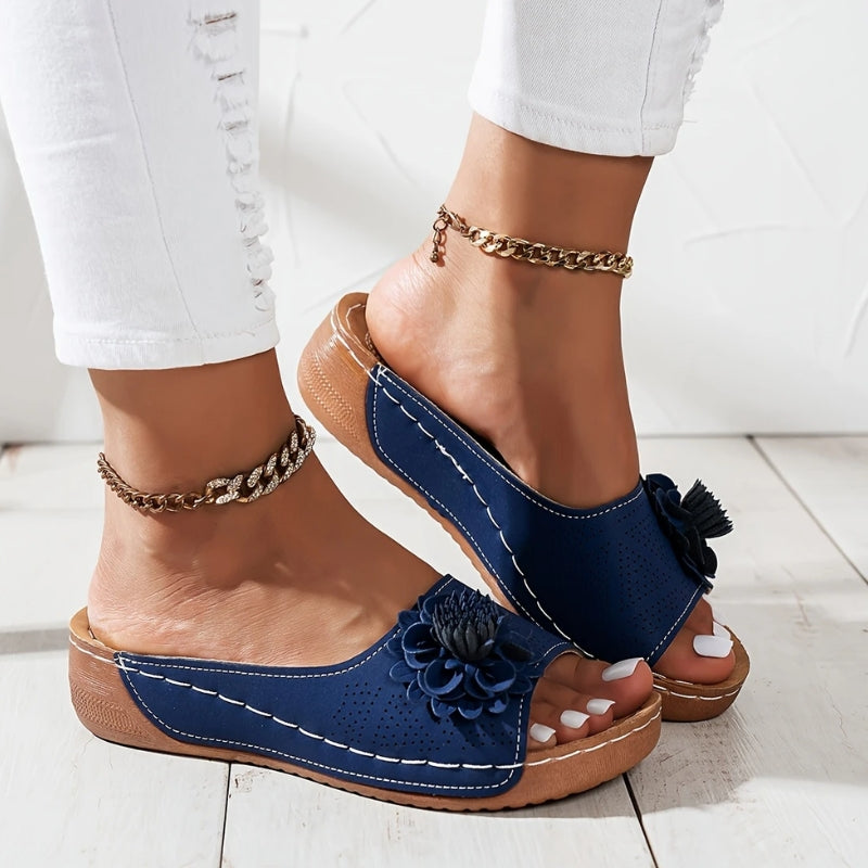 Women’s Open Toe Wedge Slide Sandals