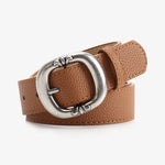Women’s Oval Buckle Leather Look Belt
