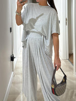 Women’s Oversized T-Shirt & Wide Leg Pants 2 Piece Lounge Set
