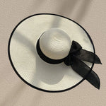 Women’s Oversized Wide Brim Straw Beach Hat with Bow