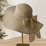 Women’s Oversized Wide Brim Straw Beach Hat with Bow