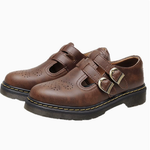 Women's Perforated Double Buckle Round Toe Mary Jane Shoes