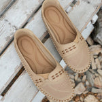 Women's Perforated Slip On Round Toe Flat Sole Shoes