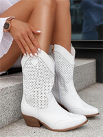 Women’s Perforated Western Mid-Calf Boots