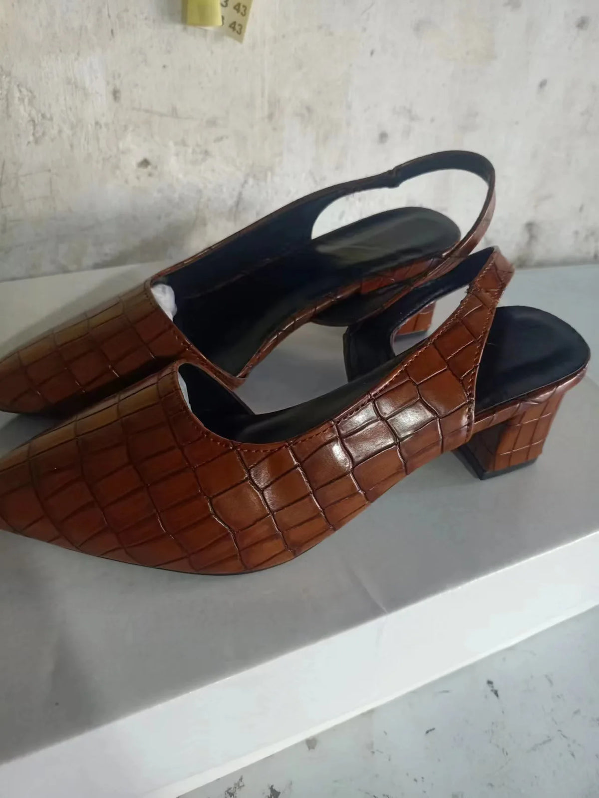 Women's Pointed Toe Slingback Block Heel Sandals