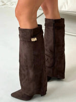 Women’s Pointed Wedge Knee High Boots