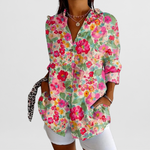 Women's Printed Button-Down Blouse
