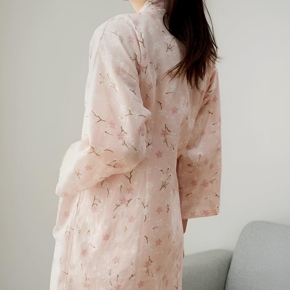 Women’s Printed Long Sleeve Wrap Kimono Robe