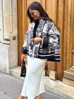 Women’s Printed Open Front Long Sleeve Jacket