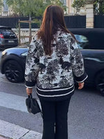 Women’s Printed Open Front Long Sleeve Jacket