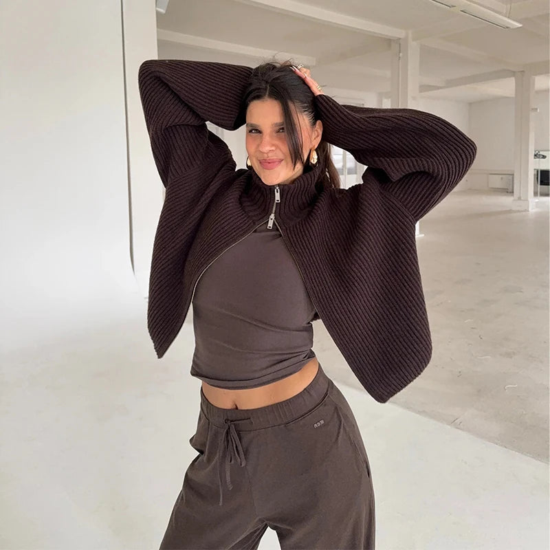 Women’s Ribbed Full Zip Cardigan