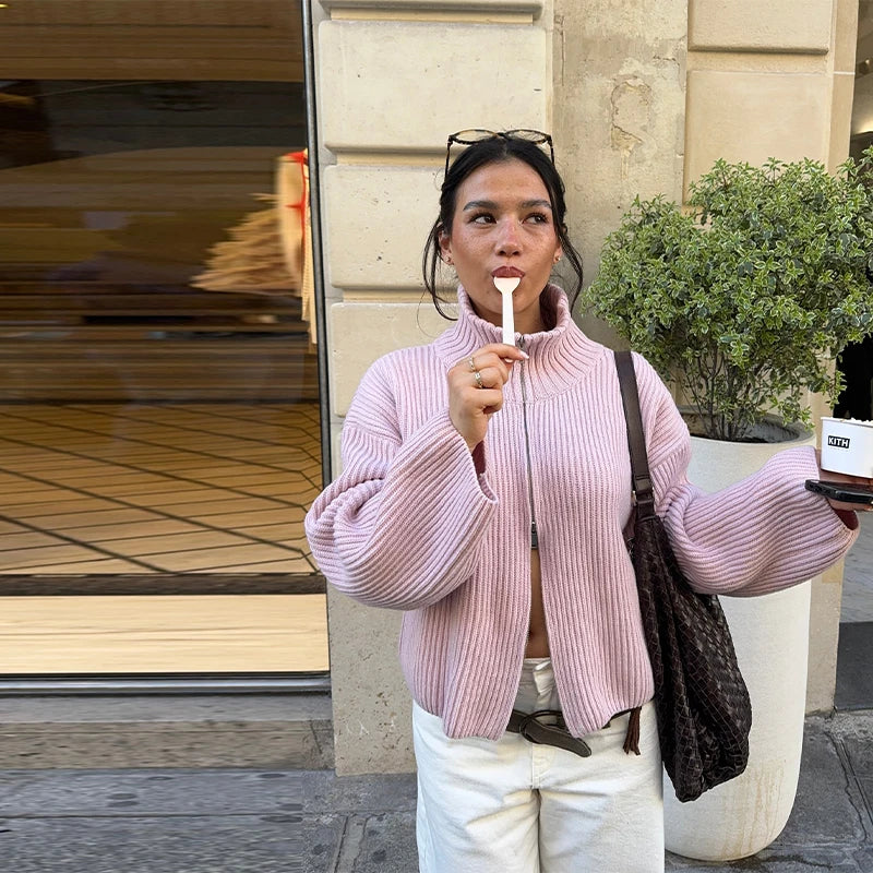 Women’s Ribbed Full Zip Cardigan