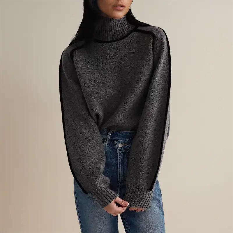 Women’s Ribbed Turtleneck Long Sleeve Knit Sweater