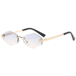 Women’s Rimless Geometric Oval Frame Sunglasses