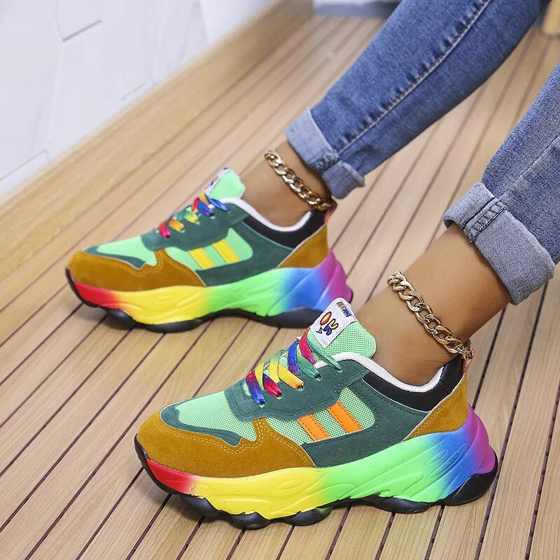 Women's Round Toe Thick Sole Sneakers