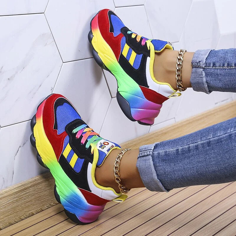 Women's Round Toe Thick Sole Sneakers