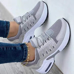 Women's Rounded Toe Lace Up Platform Sneakers