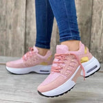 Women's Rounded Toe Lace Up Platform Sneakers
