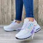 Women's Rounded Toe Lace Up Platform Sneakers