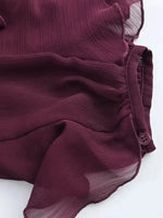 Women’s Ruffle Trim Sheer Button Front Blouse