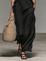 Women's Ruffled Halter-Neck Maxi Dress