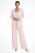 Women's Sequin Long-Sleeve Wide-Leg Three-Piece Suit Set