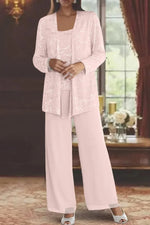 Women's Sequin Long-Sleeve Wide-Leg Three-Piece Suit Set