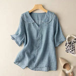 Women's Short Sleeve Button Up Blouse