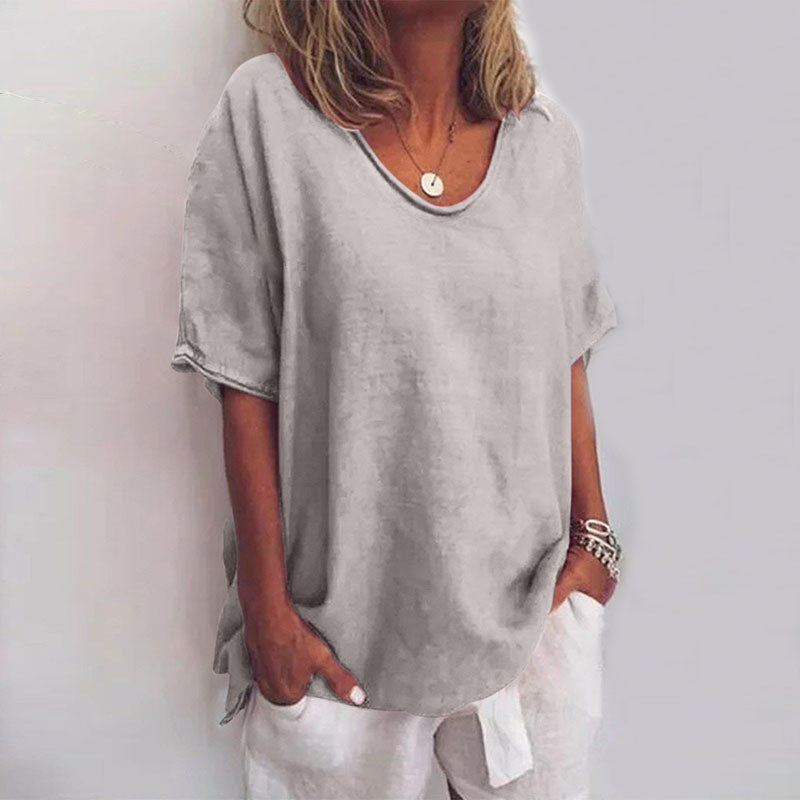 Women's Short Sleeves Loose Blouse