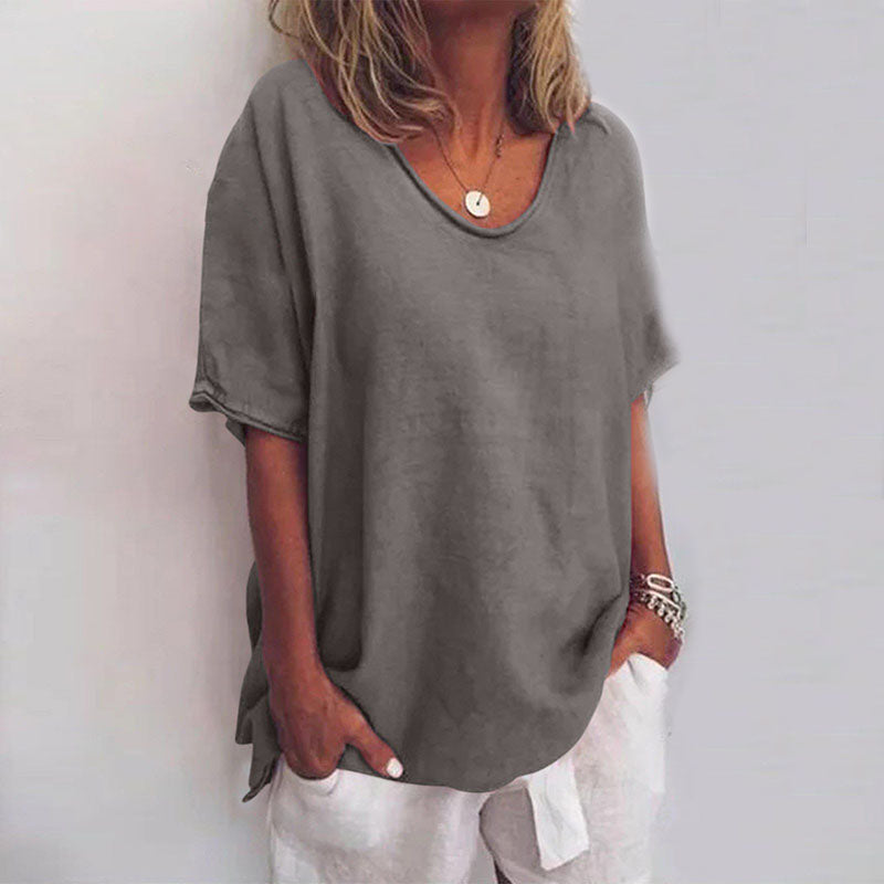 Women's Short Sleeves Loose Blouse