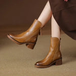 Women’s Side Zip Block Heel Ankle Boots