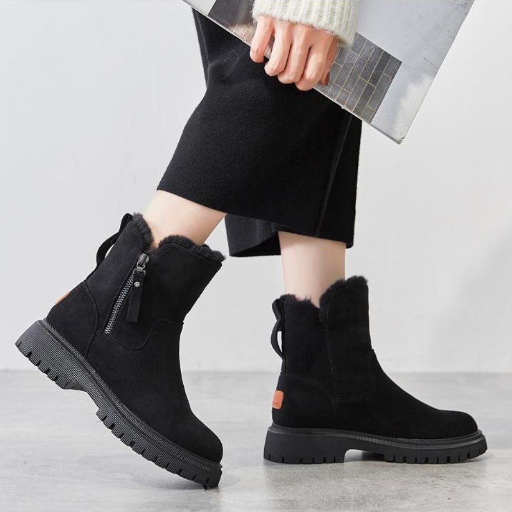 Women’s Side Zip Flat Ankle Boots